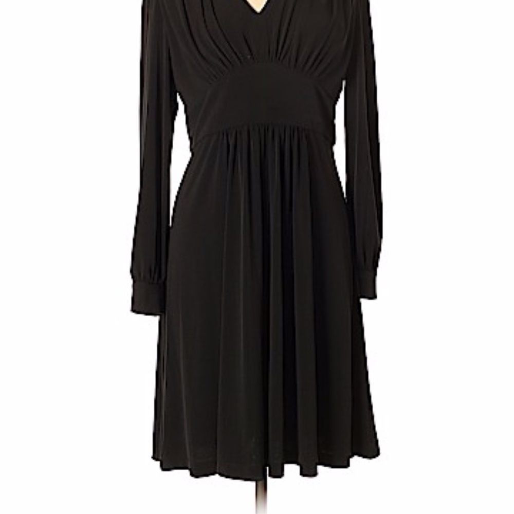 Vicky Tiel Long Sleeve Back Zip Up Dress Size M - Picture 3 of 3